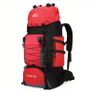 90 L Hiking backpack. Trekking backpack. Camping backpack. Red. Image 9