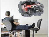 Great 3d Breakthrough Car Wall Stickers Decals Removable Art Home Decor