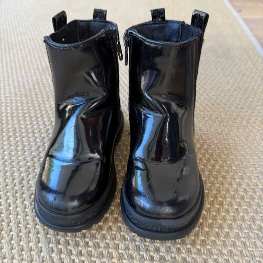 Patent black River Island girls boots