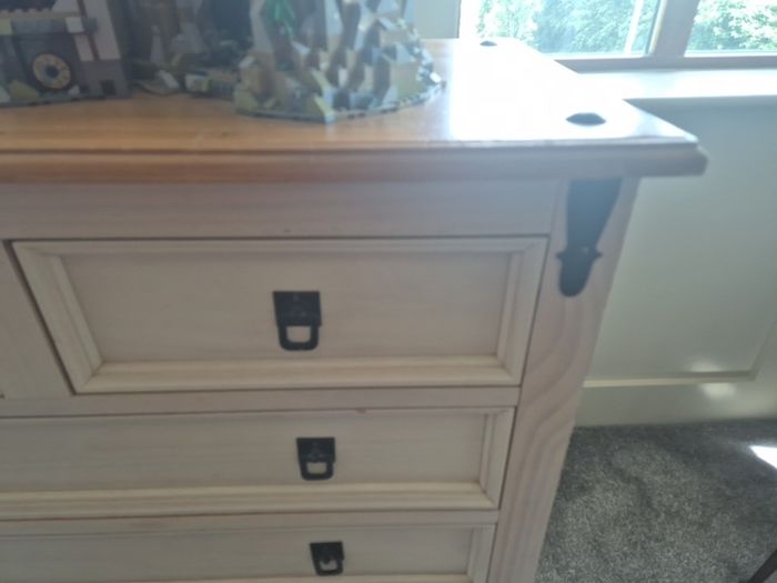 solid chest of drawers in cream