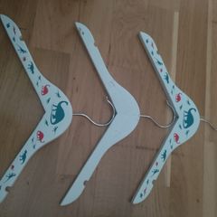 Kids wooden dinosaur hangers