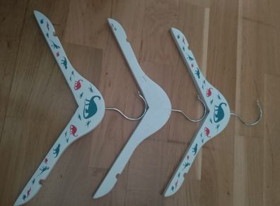 Kids wooden dinosaur hangers
