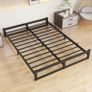King Size Bed Frame,5ft Floor Bed Frame King Size Bed Base with Steel Slats,Heavy Duty Metal Platform Low Bed King Beds 150x200 cm,Mattress Base No Box Spring Needed,No Noise,Black Image 10