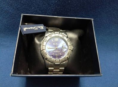 Men's Ben Sherman S098 Sports Quartz Watch Blue Sunburst Dial Working Order