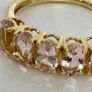 Yellow Gold Pink Morganite 5 Stone Ring Image 3