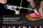Knife Sharpener 360-degree Rotation Fixed Angle Manual Knife Sharpener With 4 Whetstones Desktop Clip-on Knife Sharpener Kit