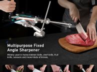 main image for ad Knife Sharpener 360-degree Rotation Fixed Angle Manual Knife Sharpener With 4 Whetstones Desktop Clip-on Knife Sharpener Kit