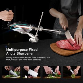 Knife Sharpener 360-degree Rotation Fixed Angle Manual Knife Sharpener With 4 Whetstones Desktop Clip-on Knife Sharpener Kit
