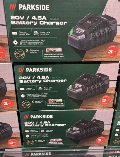 Parkside Performance X20V Cordless Brushless Impact Driver 226NM 1/4 Hex. 12AH 8AH 4AH X20V Smart Bluetooth Batteries 12A X20V Smart Bluetooth Super FAST Charger. 2x 4.5A X20V Dual Fast Charger. 4.5A X20V Fast Charger PDSSAP 20-Li D3