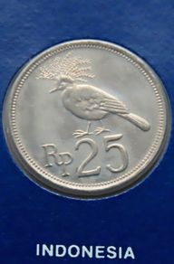 Indonesia 1971 Vintage Coin Stamp cover BUNC Victoria Crowned Pigeon