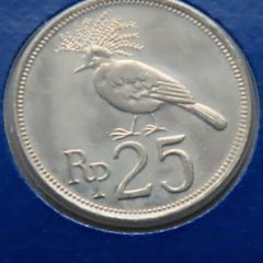 Indonesia 1971 Vintage Coin Stamp cover BUNC Victoria Crowned Pigeon