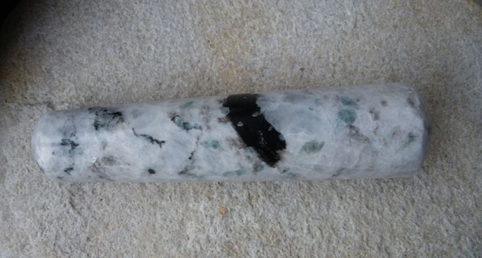 Moonstone/Black Tourmaline wand, Crystals, Gemstones, Moonstone