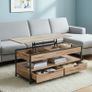Height-Adjustable Lift-Top Coffee Table XL  with Storage 120 cm Industrial Design Image 10