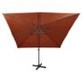 Cantilever Umbrella with Pole and LED Lights Terracotta 300 cm Image 4