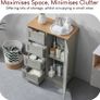 Bathroom Cabinet 4 Drawer Floor Storage Cupboard Wooden Storage Unit With 1 Door, Height Adjustable Shelf Grey Image 3