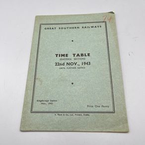 Great Southern Railways Original Railway Timetable - Nov 1943