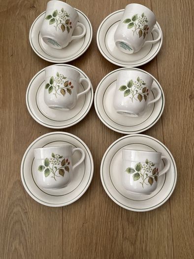 Vintage Arklow Pottery Honey Stone 6 Cups& Saucers