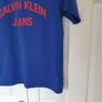 calvin klein tshirt size medium ptp 20" blue in like new condition Image 5