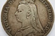 1891 Silver Crown Coin - British Queen Victoria Jubilee Head