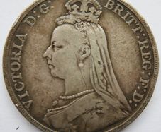 1891 Silver Crown Coin - British Queen Victoria Jubilee Head