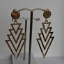Gold Chevron Geo Hollow Out Earrings Image 8