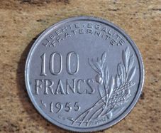 France 1955, 100 Francs Coin, great condition - free standard postage