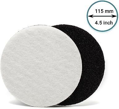 GLASS POLISH 11009 GP-PRO Felt Polishing Pad Set for Polishing Glass, Plastic, Metal, Marble | 115 mm | Pack of 5 Pads
