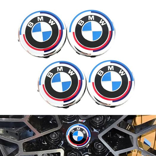 56mm 68mm 10 Pin For 50th Anniversary Car Wheel Hub Center Cover Rim Caps Badge Emblem Logo Auto Exterior Accessories For E36 E46 E53 E90 E60 E61 E93 E87 X1 X3 X5 X6 F30 F20 F10 G30