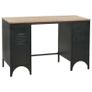 Double Pedestal Desk Solid Firwood and Steel 120x50x76 cm Image 2