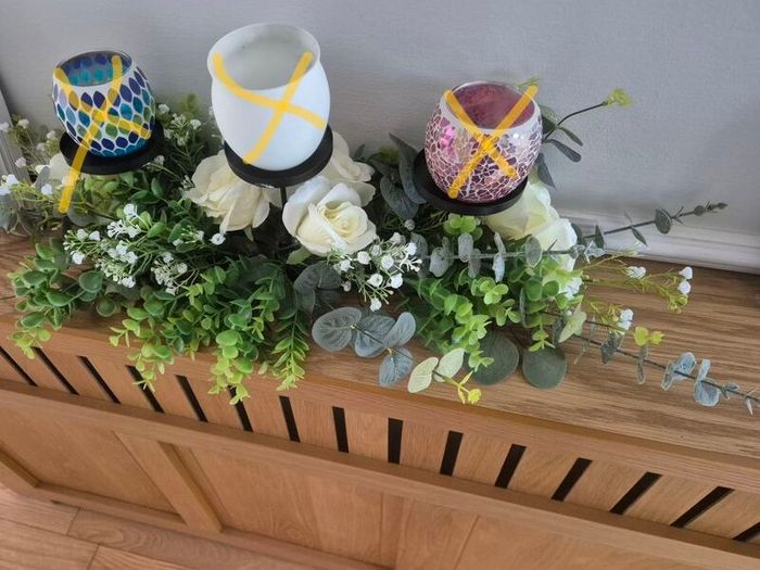 Flower garland candle holder (candle holders not included)