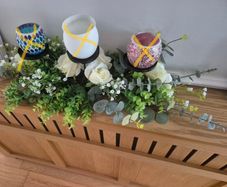 Flower garland candle holder (candle holders not included)