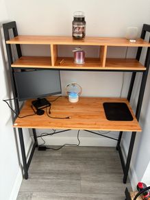 desk with shelves