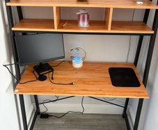 desk with shelves