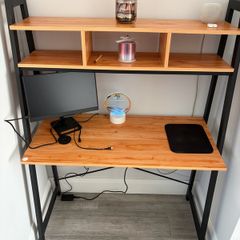 desk with shelves
