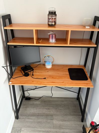 desk with shelves