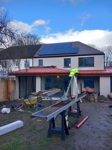 Standing seam roof, sale and delivery of roofing materials and gutter systems