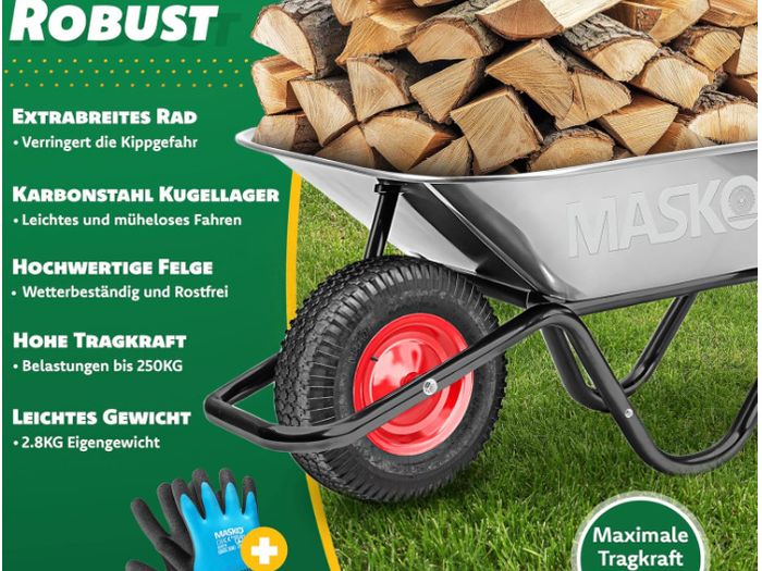 Wheelbarrow wheel 40cm, 250 kg, pneumatic tire