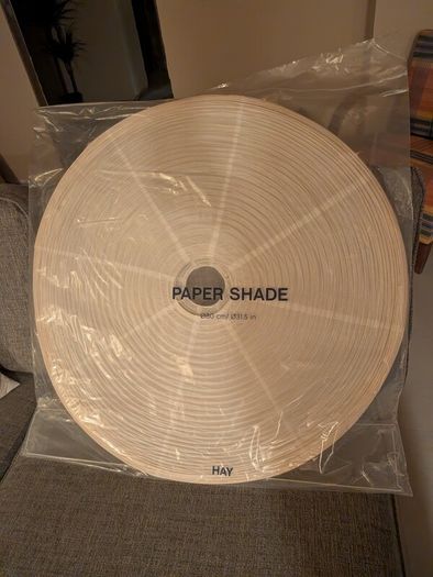 Hay design lampshade - rice paper. Diameter 80cm. Unused.