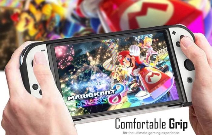 Ergo Grip Case for Nintendo Switch OLED, Soft Protective TPU Silicone Back Cover