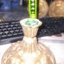 4 Beautiful Old Heavy Brass Oil Lamp Bases, Image 8
