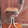 Antique Wood and Metal Stool Circa 1950s in Great Original Condition Image 7