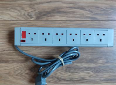2m 6 Socket Type G - British Extension Lead