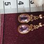 9ct gold Vintage Amethyst earrings. Image 4