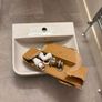 (used) SONAS HORIZON Square 50cm 1TH Wash Basin & Semi Pedestal Image 3
