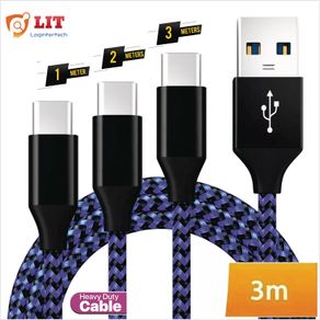 1M/2M/3M USB-C Lead For Samsung S9 S10+ S20+ Type C Charging Fast Charger Phone Cable Samsung