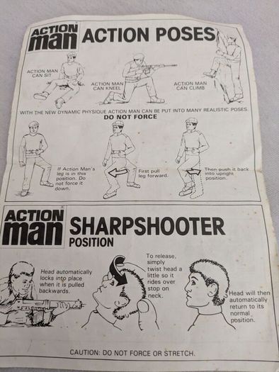 Vintage Action Man Eagle Eyes instructions leaflet
