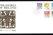 1991 Ireland Seventh Definitive Stamp Treasures Series of Ireland (28p, 37p, 38p, 44p, and 52p) An Post First Day Cover (FDC)