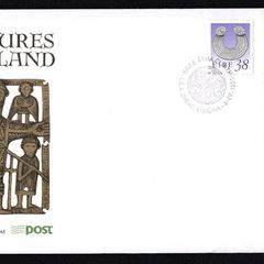 1991 Ireland Seventh Definitive Stamp Treasures Series of Ireland (28p, 37p, 38p, 44p, and 52p) An Post First Day Cover (FDC)