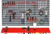 54 Pcs On-Wall Tool Equipment Holding Pegboard Home DIY Garage Organiser DIY w/ 50 Pegs 2 Shelves
