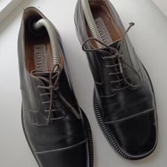 Gianfranco Ferre - Classic Fashion Vintage - Black Cap-Toe Oxford Shoes- Italian Made UK 7/EU 41